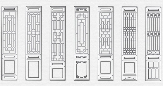 双柏常用中式仿古花窗图案隔断设计图